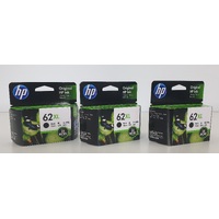HP 62XL High Yield Ink Cartridge Black | C2P05AA | 3 Pack